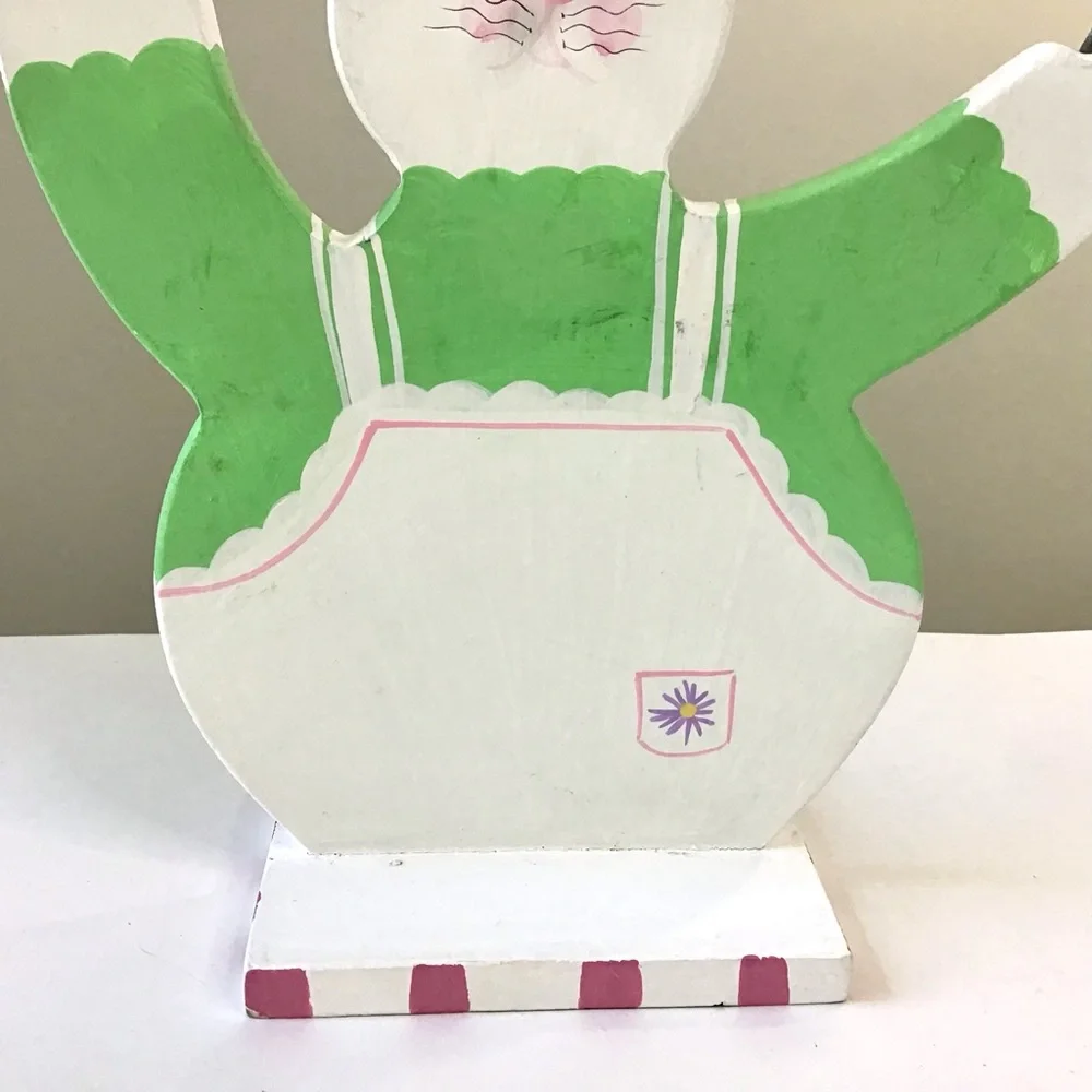 Vintage 1999 Dayton Hudson Bunny Rabbit Wood Cut-Out Easter Spring Decoration